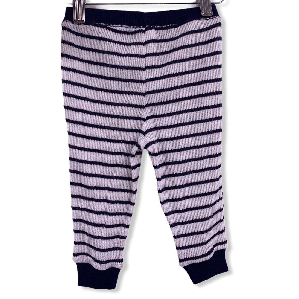 Something Navy Waffle Knit Striped Pajama Pants New 12-18 month‎